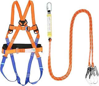Fallschutz Auffanggurt,Absturzsicherung Sicherheitsgurt mit Sicherheitsseil,Absturzsicherung Klet…
