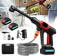 Akku Hochdruckreiniger, 21V 80Bar Mobile Akku-Hochdruckreiniger, mit 2 Akku, 6-in-1-Multifunktion…