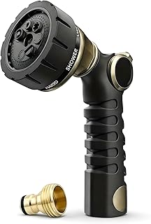 rainfactory Düse für Gartenschlauch [Sprühkopf mit 7 Modi] Gartenbrause mit kühlender Funktio…