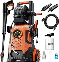Hochdruckreiniger 200 bar, Touchscreen 8-stufiger, 6-in-1-Düse, Druck: 100-200 bar, Fördermenge…