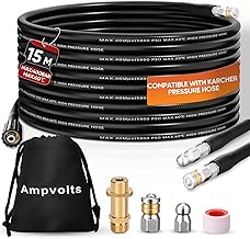 15m Rohrreinigungsschlauch mit Messing Adapter – 400 Bar/5800 PSI, kompatibel mit karcher K2 K3…