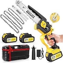 Mini Kettensäge mit Akku,8000mAh Elektrokettensäge,8-Zoll&6-Zoll Mini Kettensäge mit Automatis…