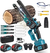 Mini Kettensäge mit Akku 8000mAh, Akku kettensäge 6 Zoll Bürstenlose, Astsäge Akku mit Automa…