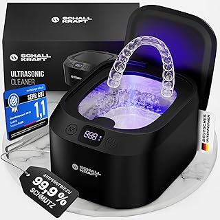 Ultraschallreinigungsgerät 48kHz & UV | Ultraschallreiniger Zahnschiene | Reinigung von Zahnprot…