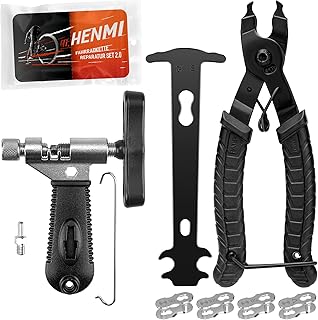 HENMI Kettennieter Fahrrad, Kettenzange, Kettenschloss Zange und 4 Paar Fahrradketten Nieten Fahr…