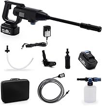 Akku Hochdruckreiniger Kabellos 950PSI: Mobiler Druckreiniger mit 3 Modi & Schaumpistole – Tragba…