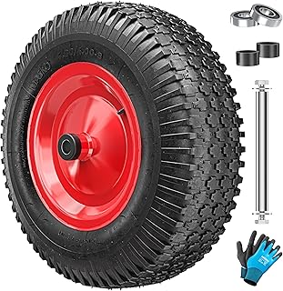 MASKO® Schubkarrenrad Luftbereifung 250kg Ersatzrad Luftreifen Schubkarre Gartenkarre 40cm / 15,…