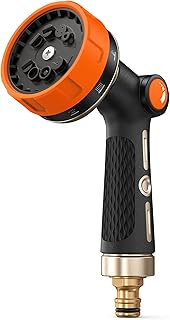 RAINPOINT Gartenbrause, Metall Garten Handbrause mit 10 Bewässerungsmuster, Mühelose Wasserflus…
