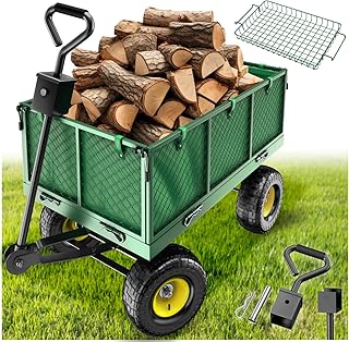 tectake® Bollerwagen, Transportwagen, Gartenwagen, Handwagen, Leiterwagen mit aufklappbaren Seit…