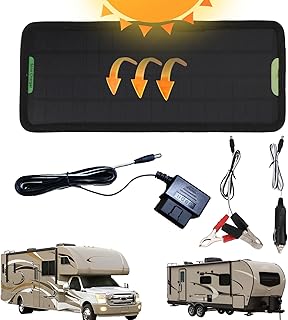 Solar-Akku-Pflegegerät, Solar-Wartungsladegerät, 5 W, Wartungsset, wasserdicht, Kfz-Ladegerät,…