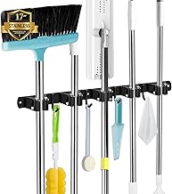 AceMining Besenhalterung Wand, 5 Halter + 4 Haken Schwarz Schwerlast Gerätehalter Selbstklebend,…