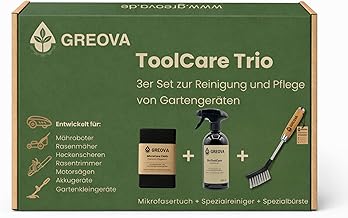 3er Set zur Reinigung & Pflege von Mährobotern & Gartengeräten – Premium Reiniger 500 ml + sc…