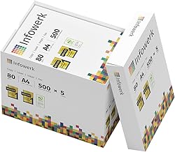 Druckerpapier Kopierpapier 2500 Blatt 5 x 500 A4 80g Premium Hochweiß CIE 160 Testsieger PEFC Um…