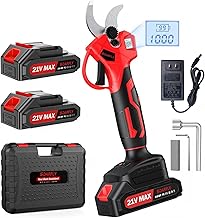 Akku Astschere, Akku Gartenschere mit 2x2000mAh Batterien, 35mm Maximaler Schnittdurchmesser, Bru…