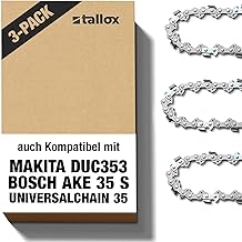 3 tallox Sägeketten 3/8″ 1,1 mm 52 TG 35 cm Schwert kompatibel mit Oregon Makita Bosch Einhell