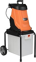 FANTASK Elektro Gartenhäcksler, 2800 W-56 x 44 x 94 cm, Häcksler Garten mit Rädern, 50 L Fangb…