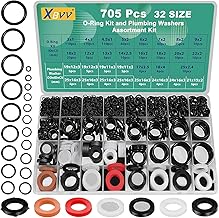 XBVV 32 Größe 705 Pcs Plumbing Unterlegscheiben und O-Ring-Kit 2-in-1 Gummidichtung Sortiment K…