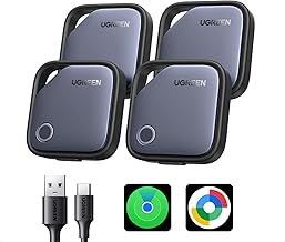 UGREEN FineTrack Duo 4er Pack für iOS oder Android, USB C aufladbarer Tracker kompatible mit App…