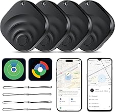 TIMU 4er Pack Dual-System GPS Tracker Android & iOS, Schlüsselfinder kompatibel mit Google Find …