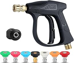 4350 PSI Hochdruck-Waschpistole mit 7 Düsenspitzen & Schnellanschluss, kompatibel mit Karcher K1…