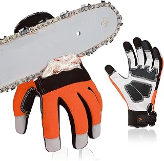Vgo… 1 Paar EN381-7, Klasse 1, 20m/s, Kettensägenschutzhandschuhe, Schnittschutz, hohe Schnitt…