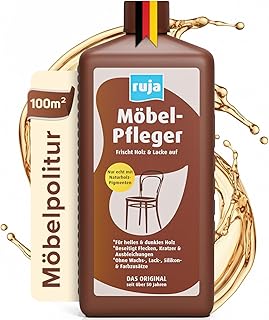 ruja Möbelpolitur – 100m² – beseitigt Kratzer, Wasserflecken & Vergilbung, 2-in-1 Holzreiniger …