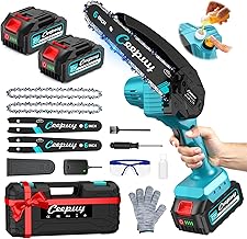 Mini Akku Kettensäge 2 x 4000 mAh 6 Zoll Mini Kettensäge mit Akku 880W reinem Kupfermotor und S…