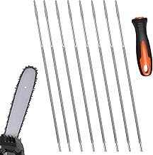 8 Stück Feile für Kettensäge 4 mm Kettensägefeile Sägeketten Rundfeile mit Plastik Griff Har…