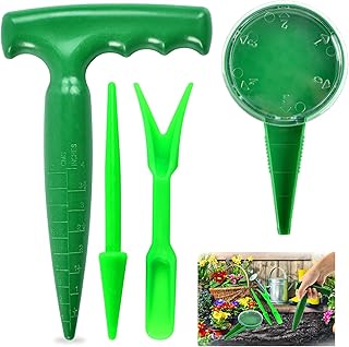 Dereine 4pcs Pflanzhilfe Garten, Pflanzhilfe für Blumenzwiebeln, Pflanzlocher, Seed Dispenser, P…