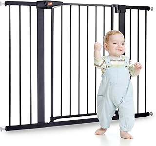 LAOYE Treppenschutzgitter ohne Bohren, Extra Hoch 92 cm Höhe, 75-124 cm Breite, Türgitter Baby …