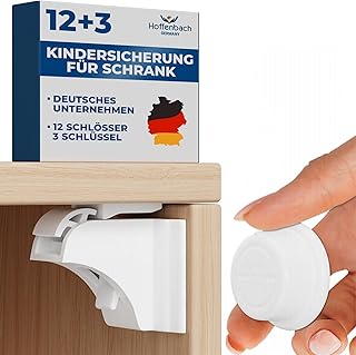 Hoffenbach Magnetische Kindersicherung 12 Schlösser + 3 Schlüssel – Schranksicherung & Schubl…