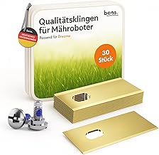 BEOS 30x Premium Titan Ersatzmesser & Schrauben mit Sicherung – Kompatibel mit den Mährobotern v…