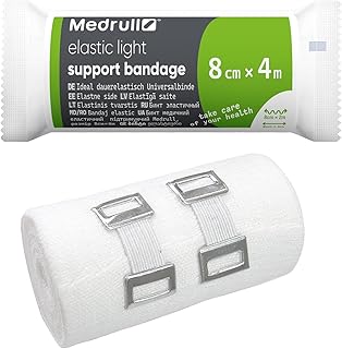 Medrull 2 Stück Dauerelastische Universal Binden 8cm x 4 m Elastic Light BANDAGE – Universalbind…