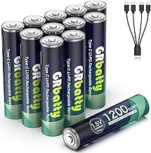 USB Wiederaufladbare AAA Lithium Akkus 12 Stück, USB C Wiederaufladbare AAA Lithium Batterien, 1…