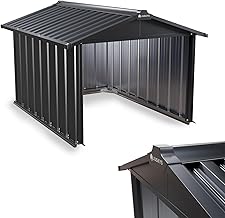 Juskys Metall Mähroboter Garage mit Satteldach – 75x85x63 cm – Sonnen- & Regenschutz für Rasenm…
