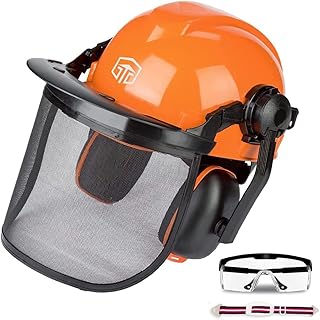 Kettensägen Schutzhelm 3-in-1 Forstschutzhelm Sicherheitshelm mit Visier Gehör- und Gesichtssch…