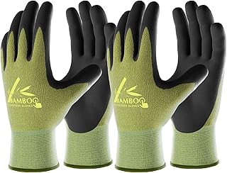 COOLJOB 2 Paar Gartenhandschuhe für Damen/Herren, Touchscreen Arbeitshandschuhe aus Bambusfasern…