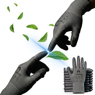 TinyPath Arbeitshandschuhe 10 Paar Herren Damen Ultradünn 18G Montagehandschuhe Mechaniker Hands…