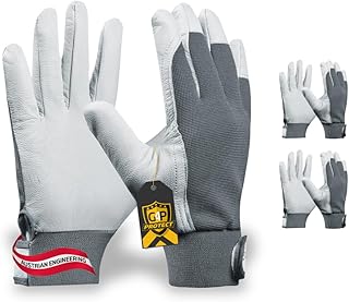 G4P Comfort Pro – Arbeitshandschuhe aus Ziegenleder, 2 Paar Gartenhandschuhe mit Stretch-Spandex …