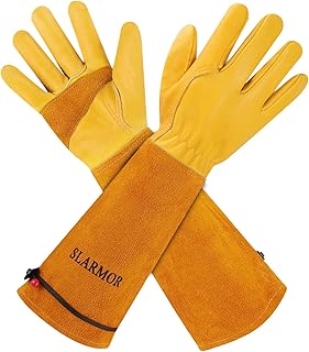 Gartenhandschuhe aus Leder für Damen und Herren – Dornensicher zum Beschneiden von Rosen, mit Un…