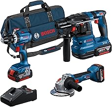 Bosch Professional 18V System Akku-Combo Kit: GSB 18V-45 + GBH 18V-22 + GWS 18V-8 (inkl. 3x GBA 4…