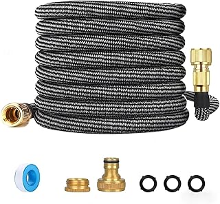 Professioneller, erweiterbarer Gartenschlauch mit 1,27 cm (1/2 Zoll) 3/4 Zoll Messingbeschlägen,…