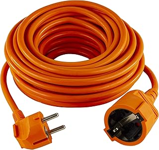 REV Verlängerung, Verlängerungskabel mit Winkelstecker 25m, 3680W, orange