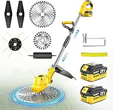 4-in-1 Akku-Rasenmäher mit Unkrautbürste und Zwei 4.0Ah Akkus, 9 Zoll Bürstenloser Motor Multi…