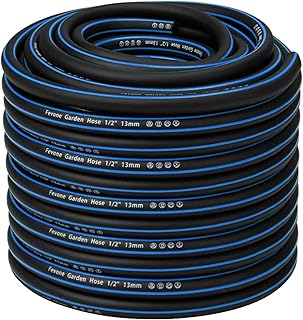 Fevone Gartenschlauch 50m Schlauchrohre für Garten 13mm(1/2 Zoll) 4ly 25 Bar Hochbelastbar Tragb…