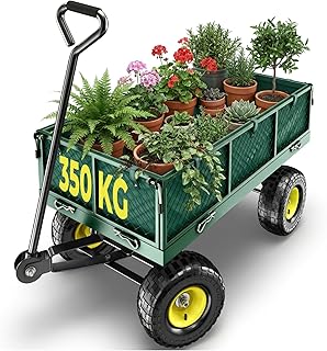 tectake® Bollerwagen, Handwagen mit Seitenwand klappbar, Transportwagen für Strand, Rollwagen f…