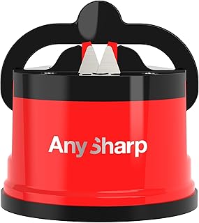 AnySharp Classic Messerschärfer & Messerschleifer mit PowerGrip Saugnapf, freihändiges Schärfs…