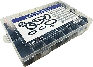 Lumonic O-Ring Sortiment NBR | 1200 Teile, 24 gängige Größen (6-28mm) | -40°C bis +120°C | N…