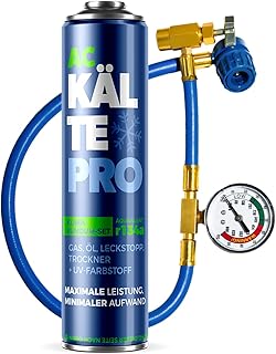 Kältemittelersatz R134a Nachfüllset – Rundum-Set zum Klimaanlage selbst befüllen Entspricht 75…