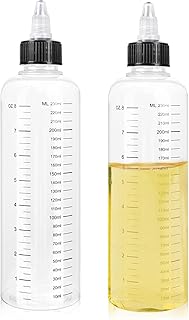 2 Stück Quetschflasche 250ml Squeeze Flasche mit Skala klare Ölspender Flaschen mit Spitzenkapp…